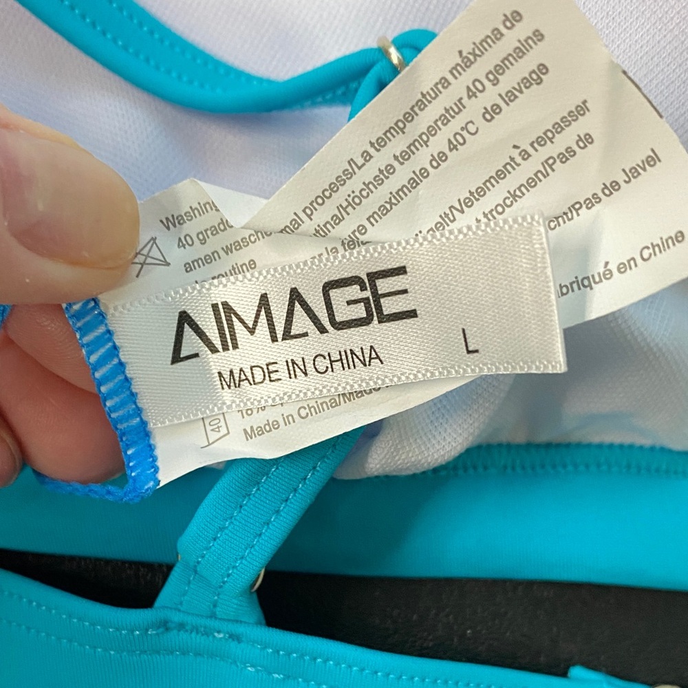 Blue Bikini Set Bathing Suit Swimsuit - Picture 6 of 8